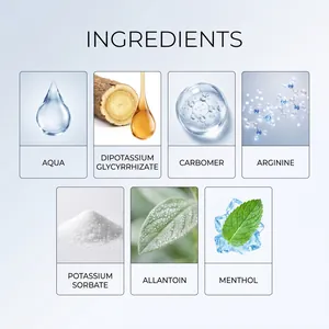 Macro detail of the ingredients including Aqua and Menthol for professional teeth brightening set