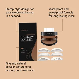 Kit stampo per sopracciglia in polvere Zephoco con stencil tonalità 02