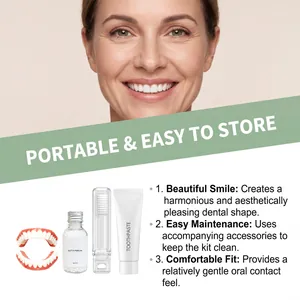 Detailed view of portable denture repair kit with simulation silicone and accessories