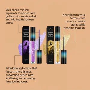zephoco Halloween Midnight sparkle lash mascara set, nourishing long-lasting glitter effect.