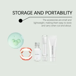 Portable denture grooming kit including gutta-percha and toothbrush for travel use