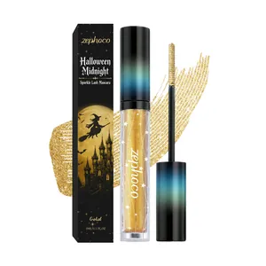Zephoco gold glitter mascara from Halloween Midnight series for a sparkling eye makeup look