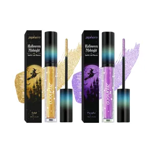 zephoco Halloween Midnight sparkle lash mascara set with gold and purple glamorous glitter effects.