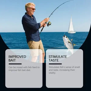 Visser vangt vis op open zee om de effectiviteit van de geuraantrekkende spray te tonen