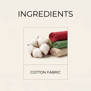 Close-up of natural cotton fabric ingredient detail for Christmas wreath DIY kit