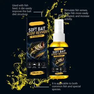 Professionele 60ml zachte aasgeurspray met gele vloeistof voor vissen in de buitenlucht