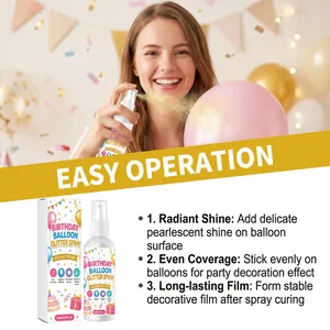 Spray pailleté pour ballons d'anniversaire offrant une brillance nacrée et uniforme