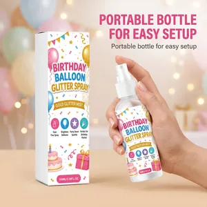 Détail d'un vaporisateur de paillettes dorées 100 ml pour ballons d'anniversaire