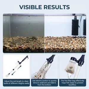 Detailed functional diagram of electric fish tank gravel vacuum with telescopic rod