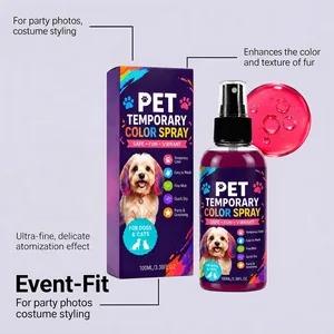 Vista detallada del spray de color temporal para mascotas con efecto de atomización fina