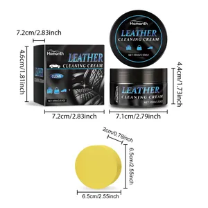 Homonth leather cleaning cream set with sponge for car interior care and maintenance.