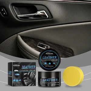 Homonth car leather cleaning cream 100g cleaning kit with sponge for interior care