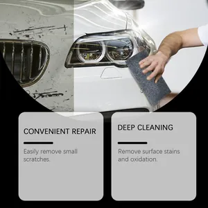 Detailopname van reparatiepad voor autokrassen voor diepe reiniging