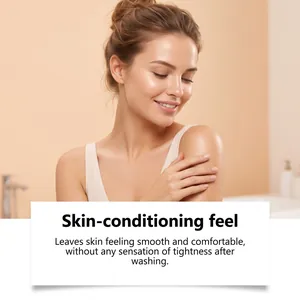 Détail du savon au kaki pour une sensation de peau lisse et confortable après lavage
