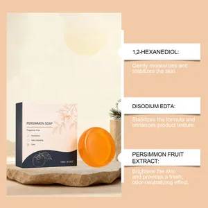 Vue détaillée des ingrédients du savon à la persimmon et bienfaits pour les soins quotidiens.