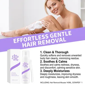 Kit de mousse dépilatoire douce avec grattoir pour une peau lisse et bien hydratée