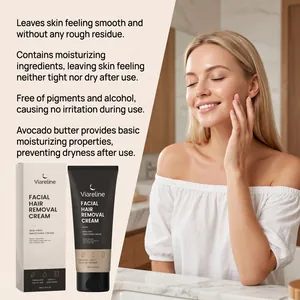 Crema depilatoria facial Viareline suave con manteca de aguacate para piel suave e hidratada
