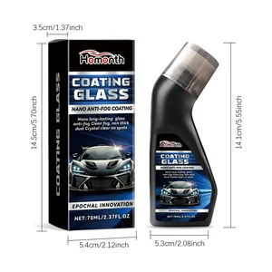 Especificaciones de dimensiones para el recubrimiento de vidrio antivaho de 70ml