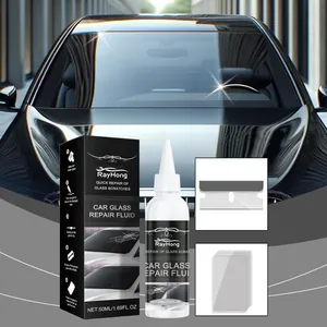 RayHong car glass repair fluid kit including 50ml nano liquid scraper and curing film