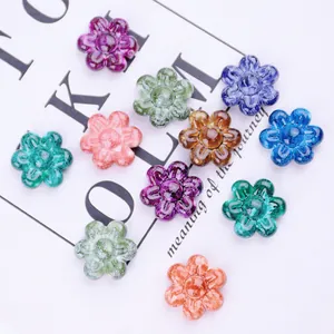 28mm bunte marmorierte Acryl-Blumenperlen für die kreative DIY-Schmuckherstellung