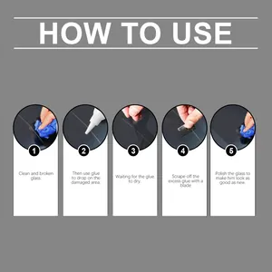 Step-by-step instructional guide for using car glass nano repair fluid on cracks