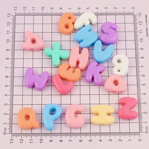 Colorful macaron style acrylic alphabet beads for DIY jewelry and nail art accessories