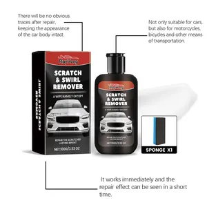 Effective car scratch and swirl remover kit with application sponge for vehicle paint
