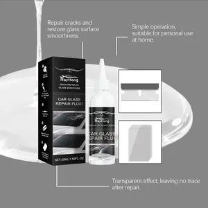 RAYHONG car glass repair fluid kit with windshield scraper and curing film for crack fix