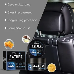 Crema professionale per pulizia pelle auto con confezione e barattolo inclusi.