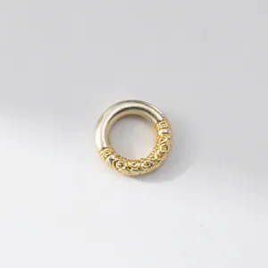 Vintage 999 Plata Pura 3D Dorada En Oro Nubes Auspiciosas Anillo Lazo Hecho A Mano DIY Accesorios Para Joyas Componentes Semielaborados Spacer Charm Hoop