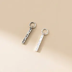925 Sterlingsilber Stab Anhänger Vintage Oxidiert Thaisilber Blattmuster Charms Schmuckzubehör Für DIY Halskette Armband