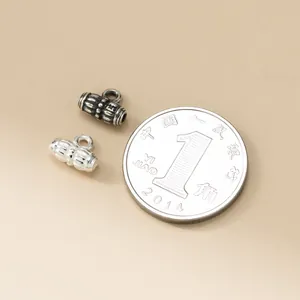 925 silver vintage short tube pendant connector bail spacer bead jewelry DIY accessory