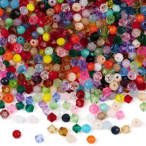 Facettierte Glas Bicone Perlen Mehrfarbig DIY Schmuckherstellung Lose Perlen Material