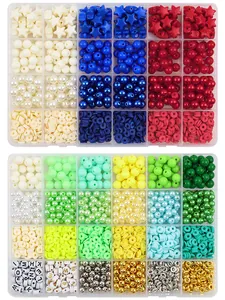 Complete multi-color acrylic round and CCB spacer bead kit for DIY jewelry making crafts