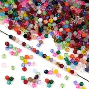 Bunte 4mm facettierte Kristallglasperlen für DIY-Schmuckherstellung und Bastelarbeiten