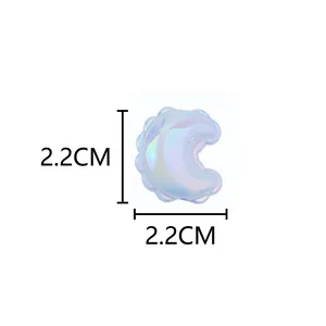 22mm UV-beschichtete schillernde Mondsichelperle mit Muschelrand für DIY-Bastelarbeiten.