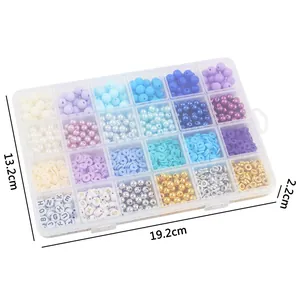 Comprehensive 24-compartment DIY jewelry making bead kit with acrylic and CCB spacer beads