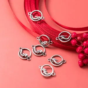 S925 sterling silver hollow dragon phoenix connectors for DIY jewelry making