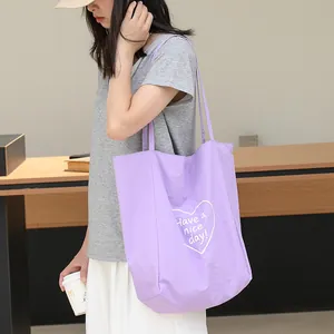 Bolso Tote de Nylon de Estilo Coreano Con Estampado de Corazón Y Letras Bolso de Hombro Casual de Gran Capacidad Para Mujer Viaje Compras