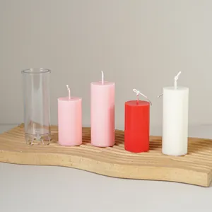 DIY Scented Candle Mold Integrated Cylindrical Design Simple Plastic Candle Making Mold Crafting Tool For Home Handmade Candle Craft