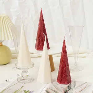 Hexagonal Pyramid Candle Mold DIY Geometric Pointed Cone Polycarbonate Acrylic Aromatherapy Candle Mold For Nordic Home Decor