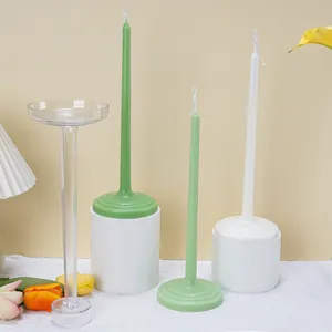 DIY Taper Candle Mold Transparent PC Plastic Geometric Circular Base Tip Candle Making Tool For Aromatherapy Handcrafted Candle Home Decor