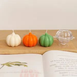Halloween Pumpkin Scented Candle Mold DIY Transparent PC Plastic Acrylic Candle Making Mold For Home Party Decoration
