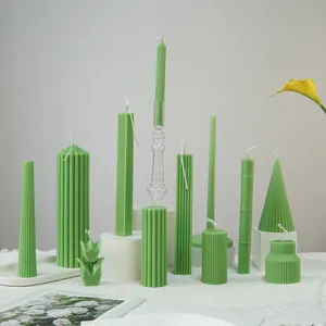 DIY Geometric Striped Candle Molds For Scented Candle Making PC Acrylic Plastic Bamboo Cone Cylindrical Column Mold Supplies