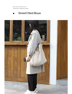 Vintage corduroy tote bag for women with large capacity in casual lifestyle setting