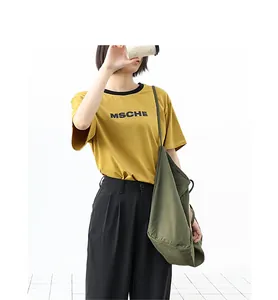 Large capacity olive green washed canvas shoulder bag for women vintage retro style