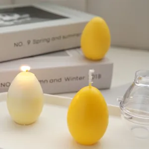 Clear PC plastic egg-shaped candle mold for DIY making chicken and goose egg candles