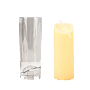 Professional DIY cylindrical aromatherapy candle mold with slanted wave top acrylic material