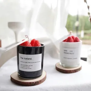 Natural round pine wood coasters with bark edge for candles and home decor