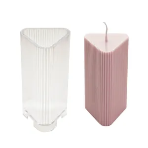 Professional triangular fluted geometric candle mold for DIY aromatherapy scented candles